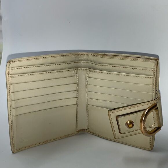 Authentic GUCCI Guccissima GG Logo Compact Wallet Beige - Picture 5 of 9